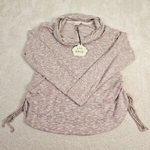 NWT's Women's‎ Knox Rose Sz XL Blush Cowl Neck Pullover Sweater with Drawstrings